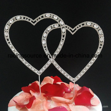 Love Rhinestone Heart Wedding Cake Topper pour la décoration de gâteau